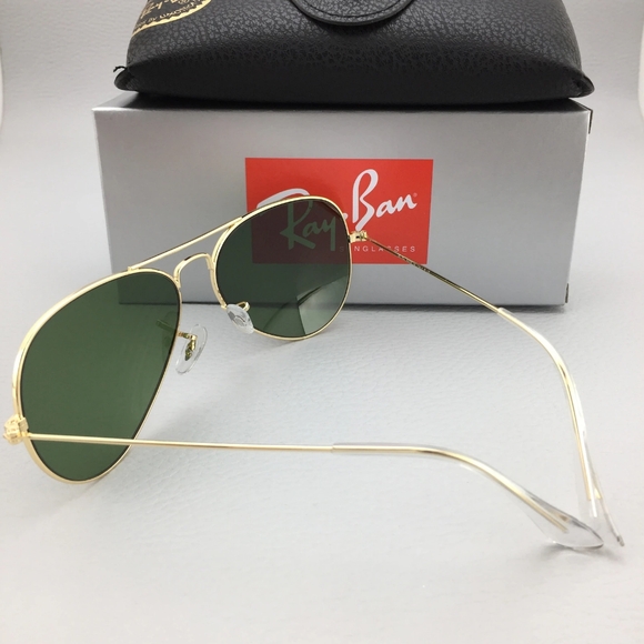 LIKE NEW RayBan Aviator RB3025 G15 Green Lens Ray ban Sunglasses - Picture 5 of 13